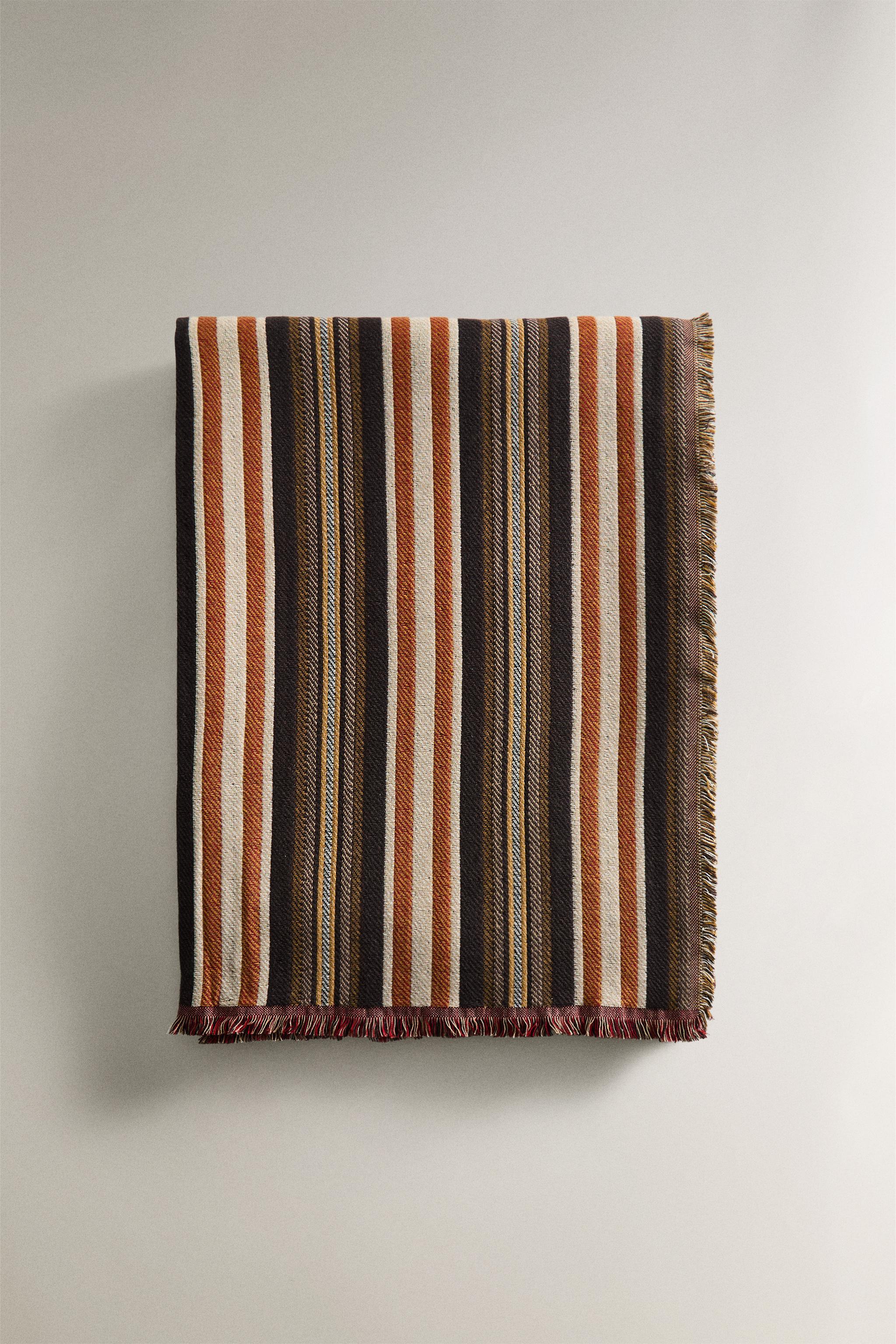 STRIPED COTTON BLANKET